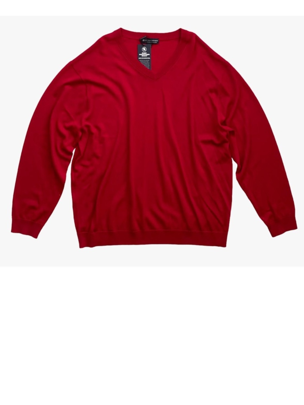 Hart Schaffner Marx Sweater Red V Neck Merino Wool Lightweight Sweater 2XB